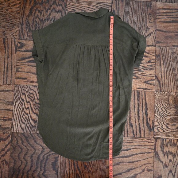 Madewell Central Drapey Shirt in Army Green – XS - Picture 7 of 13